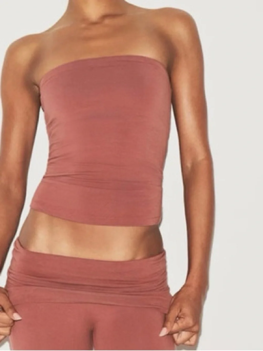 SKIMS | Tops | Skims Cotton Jersey Tube Top Redwood S | Poshmark